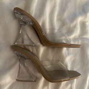 Zara Clear/Nude Heels 7.5